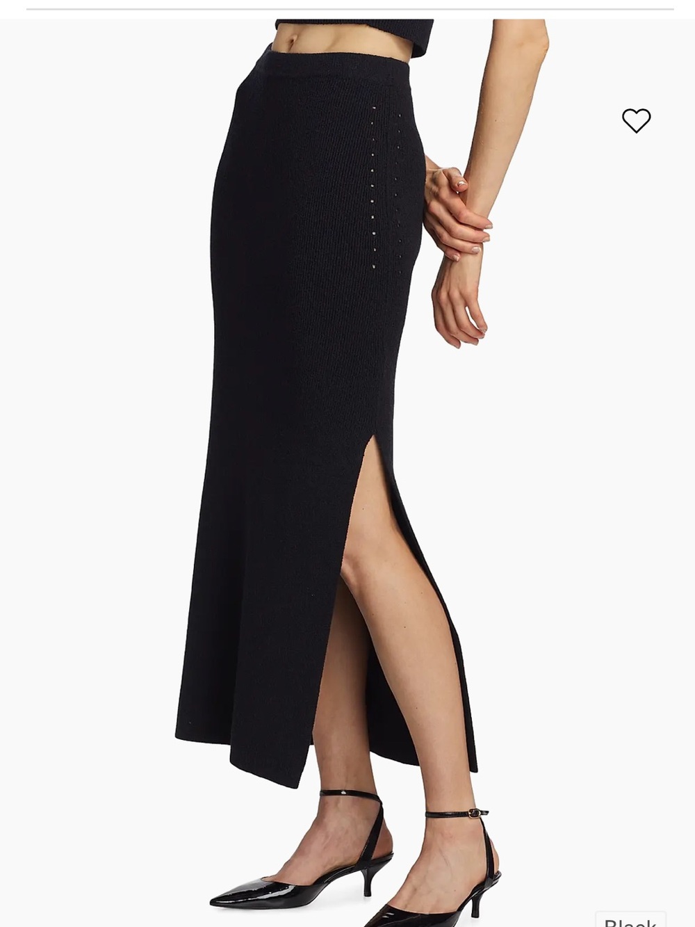 Loulou de Saison Aalis Cotton-Blend Rib-Knit Midi-Skirt size L NWT - Picture 11 of 14